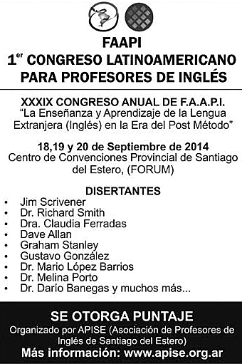 Habrá un congreso Latinoamericano de las asociaciones de profesores de inglés en el Fórum