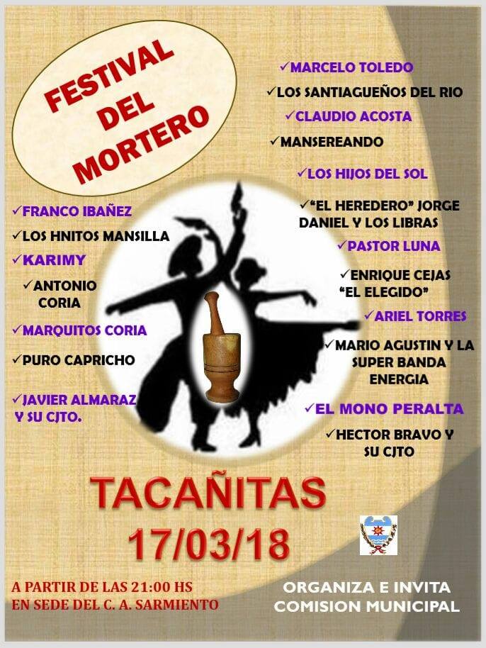 Este fin de semana en Tacañitas se vivirá el festival del Mortero